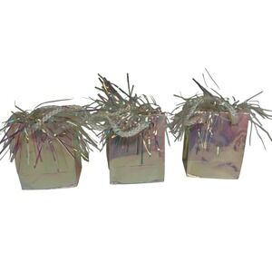 Unique Party Iridescent  Balloon Weights Favor Boxes 3pc #4986